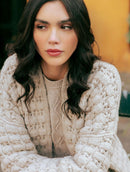 Casaco alongado em ponto bombom com punho e mangas de cava quadrada Biamar