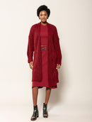 Casaco alongado vazado com mangas de cava quadrada e sem fechamento frontal Biamar