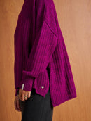 Blusa alongada com fenda e manga de cava posta Biamar