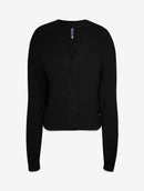 Casaco canelado em fio pluma com botões aBenção