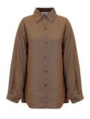 Camisa mullet em linho com botões e mangas de cava posta Biamar