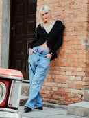 Casaco em algodão com detalhe em tranças e mangas de cava posta Urbanity