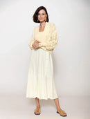 Casaco em algodão com pontos vazados e mangas de cava quadrada Biamar