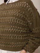 Blusa em algodão em pontos vazados, gola canoa e mangas de cava quadrada Biamar