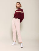 Calça reta em veludo com bolsos Biamar