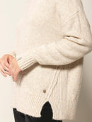 Blusa ampla de gola redonda com fendas e mangas de cava quadrada Biamar