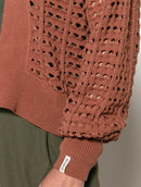 Casaco em algodão com pontos vazados e mangas de cava quadrada Biamar