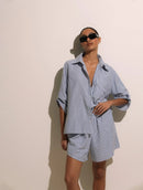 Camisa com padronagem em listras e fendas laterais Biamar