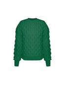 Blusa de ponto losango em relevo em relevo com gola redonda aBenção