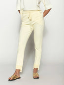 Calça em algodão com bolsos, cordão ajustável e barra mullet Biamar