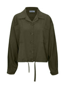 Jaqueta com botões, bolsos e detalhe em elástico Biamar