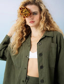 Jaqueta com botões, bolsos e detalhe em elástico Biamar