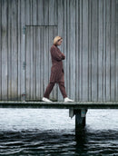 Casaco alongado em algodão com tecimento em tranças e mangas de cava quadrada Biamar