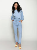 Calça em algodão com bolsos, cordão ajustável e barra mullet Biamar