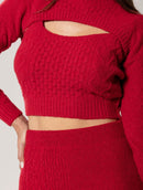 Blusa com efeito sobreposição, gola redonda e mangas de cava quadrada Urbanity