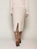 Saia midi com tecimento em tranças Biamar