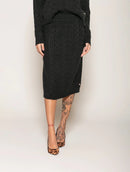 Saia midi com tecimento em tranças Biamar