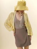 Casaco em algodão com trama vazada e cava posta Biamar