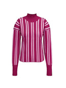 Blusa com padronagem em listras, gola média e mangas de cava quadrada Urbanity