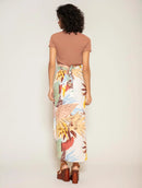 Saia envelope com padronagem floral e amarração lateral Biamar