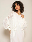 Casaco em algodão com trama vazada e cava posta Biamar