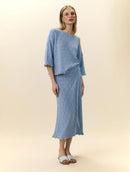 Saia envelope em algodão com trama detalhada Biamar