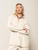 Camisa alongada em viscolinho com botões e bolsos Biamar