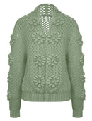 Casaco em algodão vazado com ponto margarida e mangas de cava posta Biamar