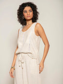 Regata em viscolinho com detalhe vazado Biamar