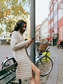 Casaco alongado em ponto bombom com punho e mangas de cava quadrada Biamar