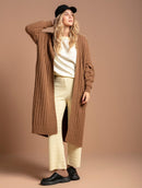 Casaco longo com tecimento em tranças, mangas bufantes e de cava quadrada Biamar