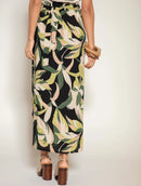 Saia envelope com padronagem floral e amarração lateral Biamar