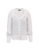 Casaco em algodão com botões e mangas em pontos vazados de cava raglan Urbanity