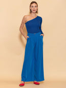 Calça pantalona com pregas e bolsos faca Urbanity