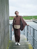 Regata de algodão com tecimento em tranças, gola redonda e mangas de cava posta Biamar