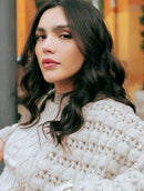 Casaco alongado em ponto bombom com punho e mangas de cava quadrada Biamar