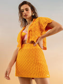 Colete em algodão com pontos vazados e barra ondulada Urbanity