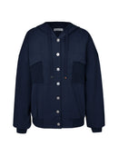 Jaqueta com botões, capuz ajustável, bolsos e mangas de cava quadrada Biamar