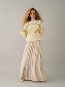 Blusa em algodão em ponto margarida com detalhe vazado e gola canoa Biamar