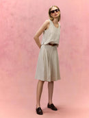 Regata cropped com fendas laterais e padronagem em listras Biamar