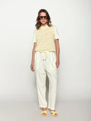 Calça reta com bolsos sobrepostos, cordão ajustável e barra dobrada Biamar