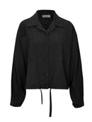 Jaqueta com botões, bolsos e detalhe em elástico Biamar