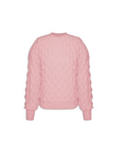 Blusa de ponto losango em relevo em relevo com gola redonda aBenção