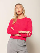 Blusa com gola redonda e mangas de cava raglan Biamar