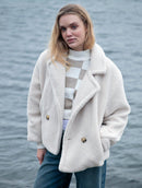 Casaco oversized transpassado com fechamento em botões e mangas de cava posta Biamar