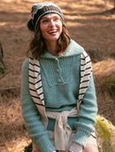 Blusa de gola polo com botões e manga de cava posta aBenção