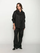 Camisa mullet em linho com botões e mangas de cava posta Biamar