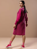 Vestido evasê em algodão com gola redonda e alças largas Urbanity