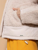 Jaqueta reversível com pele fake, bolsos e mangas de cava posta Biamar