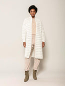 Casaco alongado em ponto bombom com punho e mangas de cava quadrada Biamar